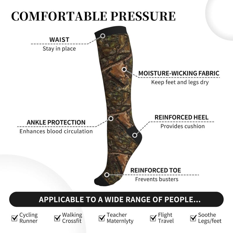 Figtihw Tie Dye Compression Socks Knee High Support Socks For Women Men Running Athletic Hiking - Image 5